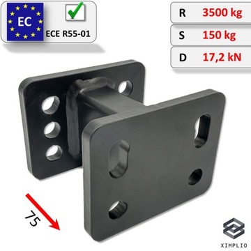 Dystans Adapter Kuli Haka Holowniczego +75mm do VW Amarok od 2010