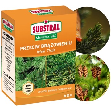 NAWÓŻ PRZECIW BRĄZOWIENIU IGIEŁ I LIŚCI SZYBKIE EFEKTY 1KG SUBSTRAL