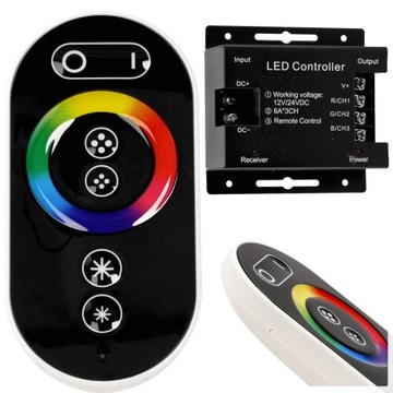 Sterownik pilot taśm LED RGB 12A owal czarny 61023