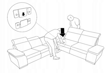 Крючок для кровати, дивана, натяжной, соединитель - комплект