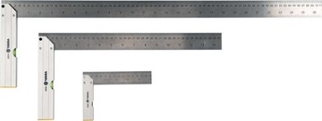 Kątowniki metalowe ze stopką i libellą VOREL 150/400/700 mm