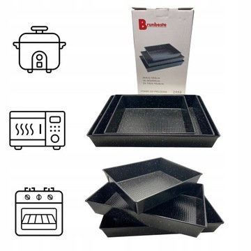 FORMA BLACHA DO PIECZENIA CIASTA BLASZKA BLACHY ZESTAW XXL NON STICK 3 szt.