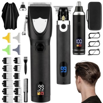 Bezdrátový Zastřihovač T-blade S Led – Pro Profesionální Kadeřníky Černý