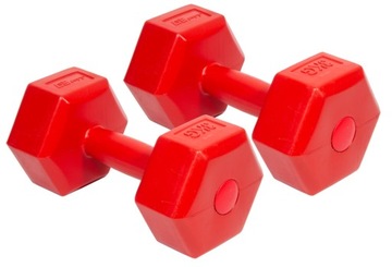 Czerwone hantle kompozytowe zestaw 2 x 3 kg Enero Fit