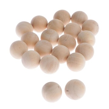 50Pcs Wooden Toy Accessoy Natural Wood Round Ball No Hole Crafts Making