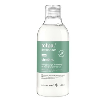 Matujący płyn micelarny do mycia twarzy i oczu 400 ml Tołpa strefa t.