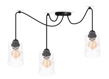 Lampa wisząca żyrandol PAJĄK LOFT 3 SZKLANA LED
