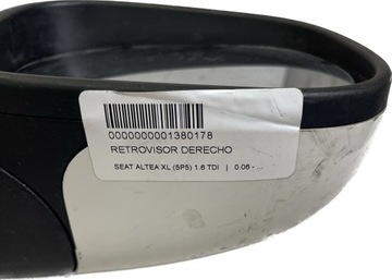 LUSTERKO PRAWE Elektr. 3 pin Seat Altea XL 04-10r