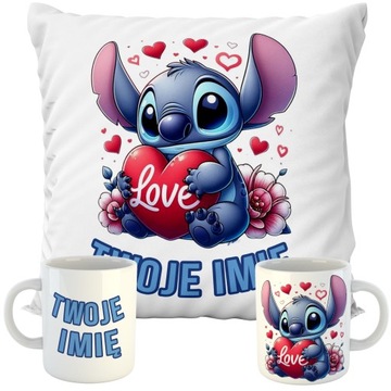 ZESTAW PODUSZKA +KUBEK LILO I STITCH ANGEL OHANA WZORY 2
