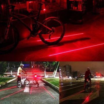 СВЕТОДИОДНЫЙ ЗАДНИЙ ВЕЛОСИПЕДНЫЙ ФОНАР + 2X ЛАЗЕР