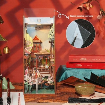 Domek między książki Book Nook Pawilon Różowego Lotosu DIY Chiny