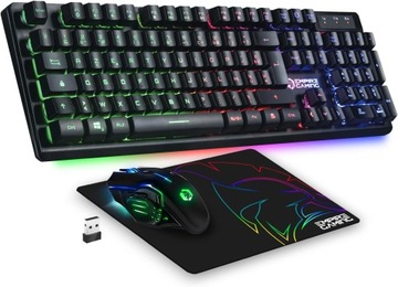 Zestaw klawiatura MECHANICZNA PODKŁADKA MYSZ RGB GAMINGOWA