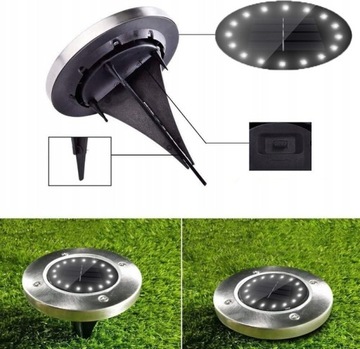 8x СОЛНЕЧНЫЕ СВЕТОДИОДНЫЕ САДОВЫЕ ЛАМПЫ ДИСКОВЫЕ СОЛНЕЧНЫЕ ЛАМПЫ 16LED