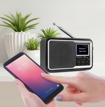 Цифровое радио DAB+ FM BT с аккумулятором ЧЕРНЫЙ для дома и офиса