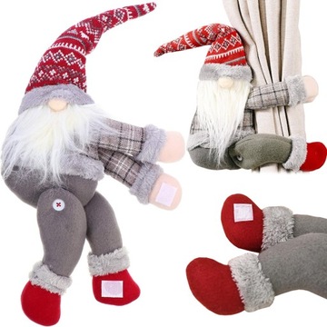 MIKOŁAJ SKRZAT KRASNAL ŚWIĄTECZNY KLAMRA NA ZASŁONY NA RZEP 40cm