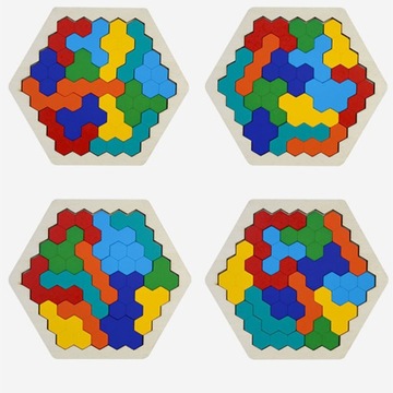 GRA UKŁADANKA KLOCKI PUZZLE DREWNIANE 9.2cm*9.2cm