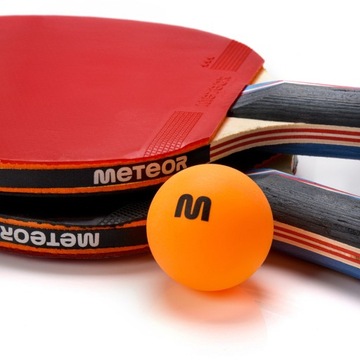 Набор METEOR из 2 ракеток + 3 мяча для настольного тенниса и пинг-понга