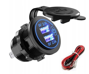 АВТОМОБИЛЬНОЕ ЗАРЯДНОЕ УСТРОЙСТВО 2xUSB 2X2.1A СЕНСОРНЫЙ