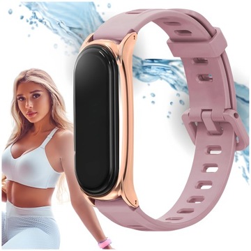 Pasek opaska duo do xiaomi mi band 3 4 5 6 damska różowa dla kobiet mocna