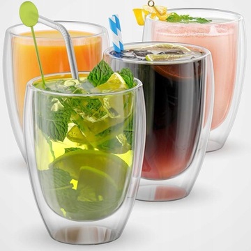 SZKLANKI TERMICZNE DO KAWY LATTE DRINKÓW Z PODWÓJNYM DNEM 6 SZTUK 350 ML