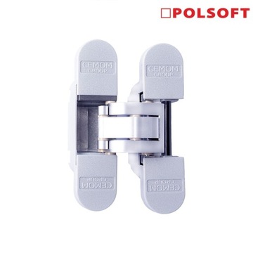 Zawias POLSOFT W978 CEMOM chrom satyna z nasadkami