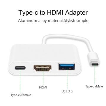 Кабель Type C — HDMI 4K2K, 1,8 метра, черный