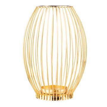 Декоративный металлический подсвечник-фонарь для террасы Altom Design Gold 22 см