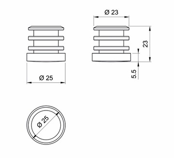 ВНУТРЕННЯЯ ПЛАСТИКОВАЯ НОЖКА R-16 ДЛЯ ТРУБ FI 25 ММ
