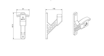 ВЕШАЛКА для мотоциклетного шлема и куртки, настенный крючок ЧЕРНАЯ СРЕДНЯЯ 3Dit