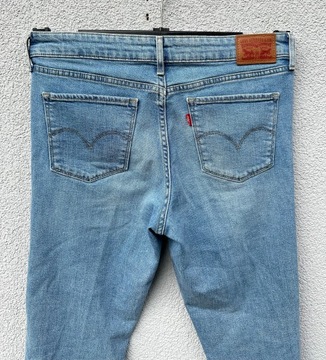 Levis 711 Skinny W31 niebieskie jasne baby blue spodnie jeansowe damskie