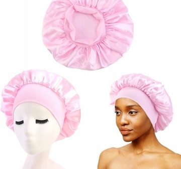 Женская ночная шапочка с атласной лентой для волос
