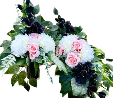 УНИКАЛЬНЫЙ НАБОР искусственных цветов Букет + Оформление букета на могильный памятник