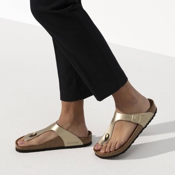 Japonki skórzane damskie Birkenstock GIZEH na lato miękkie stylowe wygodne