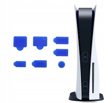ZESTAW 7 ZAŚLEPEK ZAŚLEPKI PRZECIWPYŁOWE NIEBIESKIE DO PLAYSTATION 5 PS5