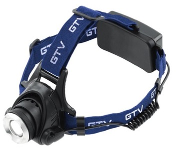 Latarka LED czołowa 6W bateryjna 2xAAA 2 tryby ZOOM SOS aluminium IP44 275m