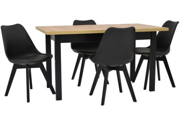 Stół 90x160/240 cm i 4 krzesła skandynawskie