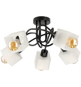 LAMPA SUFITOWA LED LOFT SZKLANA 5XE27 DO POKOJU