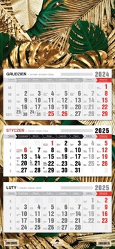 Kalendarz ścienny TRÓJDZIELNY 2025 KAWA Z OKIENKIEM