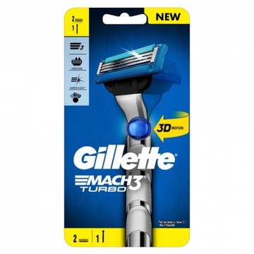GILLETTE MACH3 TURBO 3D / MASZYNKA Z 2 NOŻYKAMI