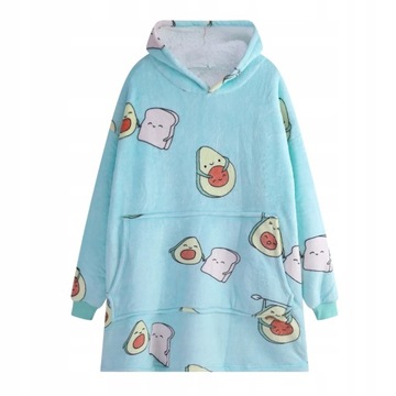 ТЕПЛЫЙ СВИТШОТ OVERSIZE BLANKET THICK AVOCADO BLANKET СВИТШОТ С КАПЮШОНОМ УНИВЕРСАЛЬНЫЙ