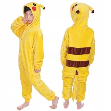 PIKACHU STRÓJ KOSTIUM PRZEBRANIE KIGURUMI PIDŻAMA DLA DZIECI 104/110