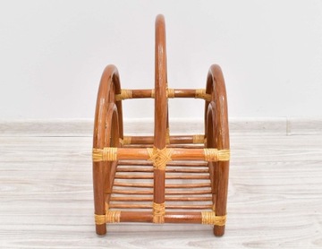 Газетница из ротанга, цвет коньяк