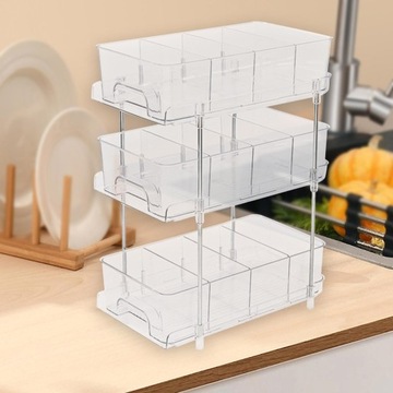 Прозрачный выдвижной органайзер под раковину Organi.
