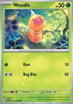Oryginalna Karta Pokemon Scarlet & Violet 151 - Weedle MEW 013