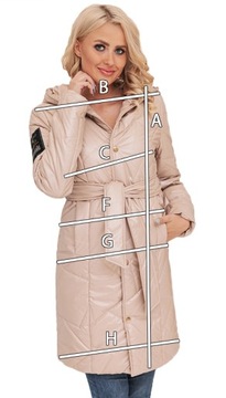 ДЛИННОЕ СТЕГАНОЕ ПАЛЬТО С ПЕРЕХОДНЫМ ПОЯСОМ XXL