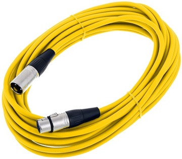Kabel przewód mikrofonowy XLR XLR 10 m 0,22 mm AWG 24 żółty