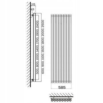 ЦВЕТНОЙ комнатный радиатор 600х585, ВУЛКАН