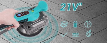 ВИБРАЦИОННАЯ ПРИСОСКА ДЛЯ ПЛИТКИ ВИБРАТОР ДЛЯ ВЫРАВНИВАНИЯ 2000мАч 21В 2x АККУМУЛЯТОР