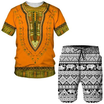 Komplet Męska dres T zestaw koszul Dashiki afryki