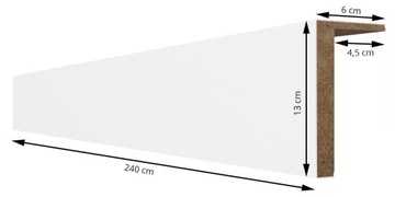 КОРПУС МАСКИ ДЛЯ ТРУБ, КАБЕЛЕЙ, БЕЛЫЙ МДФ 240 СМ